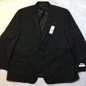 New! Michael Strahan Jacket Blazer Mens 56L Black Striped Wool Classic Fit